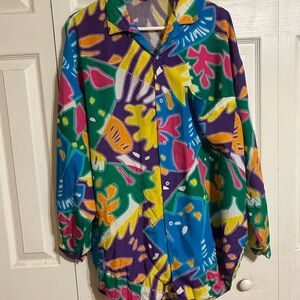 Vintage 90’s Esprit Sport Multicolor Abstract Button-up Long Sleeve Shirt